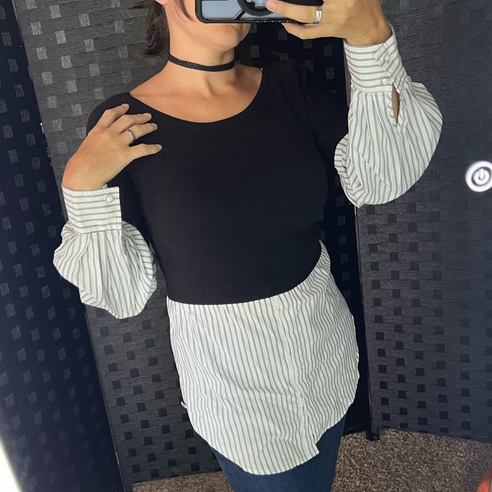 Trendy Sweater Over Smart Button Down Shirt
